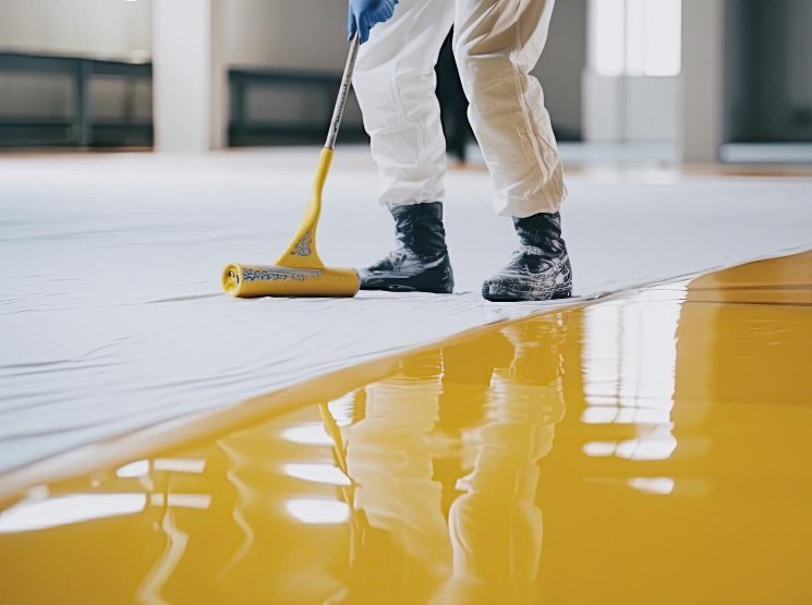 Industrial resin flooring for warehouses and factories in Teignmouth Concrete floor sealing with epoxy coating in Teignmouth